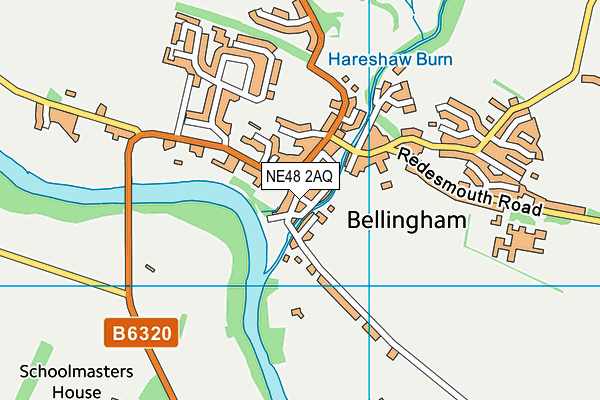 NE48 2AQ map - OS VectorMap District (Ordnance Survey)