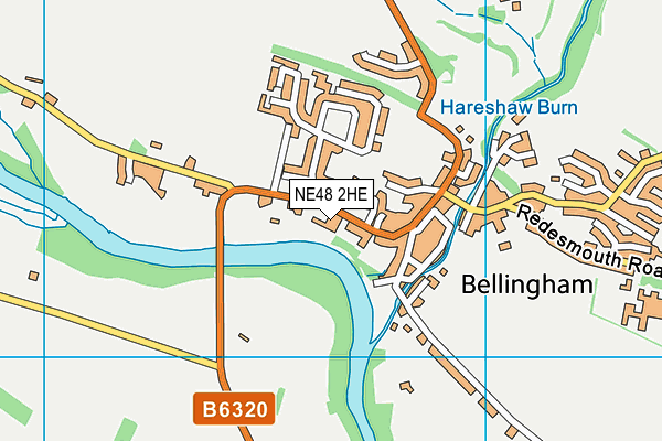 NE48 2HE map - OS VectorMap District (Ordnance Survey) NE48 2HE map - OS VectorMap District (Ordnance Survey)
