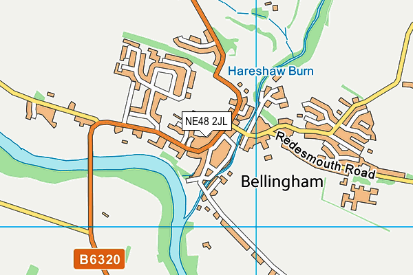 NE48 2JL map - OS VectorMap District (Ordnance Survey)