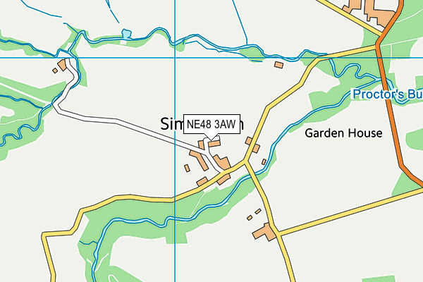 NE48 3AW map - OS VectorMap District (Ordnance Survey) NE48 3AW map - OS VectorMap District (Ordnance Survey)