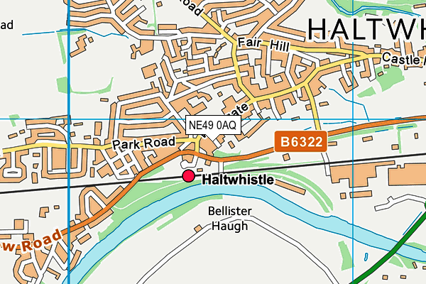 NE49 0AQ map - OS VectorMap District (Ordnance Survey)