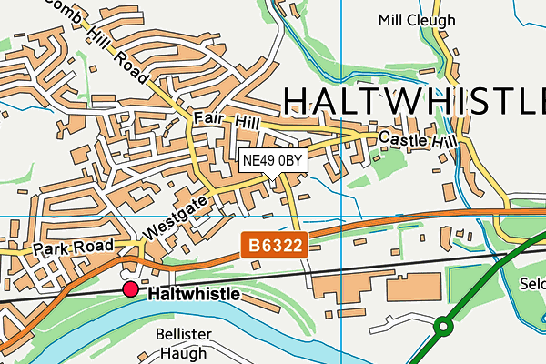 NE49 0BY map - OS VectorMap District (Ordnance Survey)