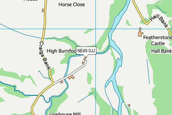 NE49 0JJ map - OS VectorMap District (Ordnance Survey) NE49 0JJ map - OS VectorMap District (Ordnance Survey)