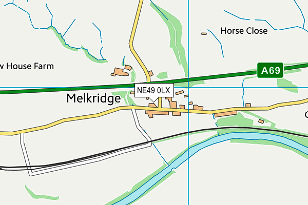 NE49 0LX map - OS VectorMap District (Ordnance Survey)