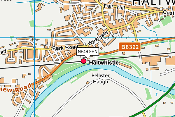 NE49 9HN map - OS VectorMap District (Ordnance Survey)