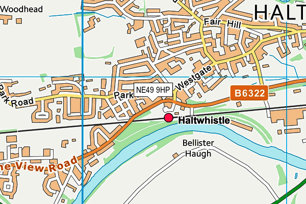 NE49 9HP map - OS VectorMap District (Ordnance Survey)