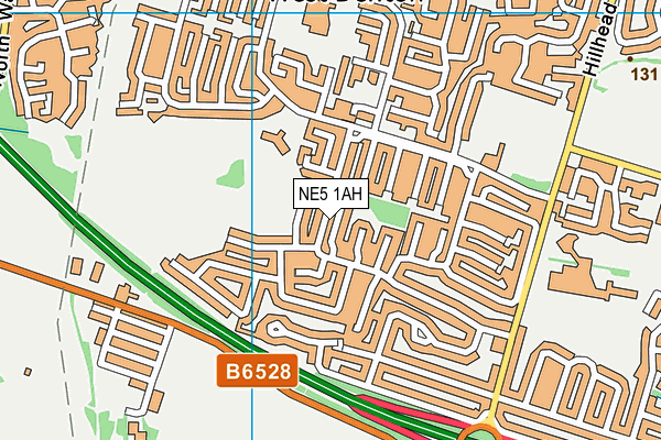 NE5 1AH map - OS VectorMap District (Ordnance Survey) NE5 1AH map - OS VectorMap District (Ordnance Survey)