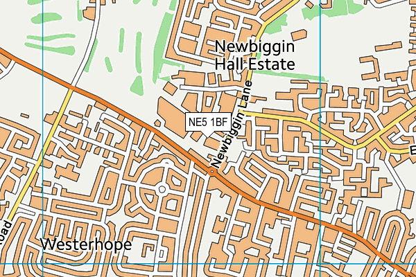 NE5 1BF map - OS VectorMap District (Ordnance Survey) NE5 1BF map - OS VectorMap District (Ordnance Survey)