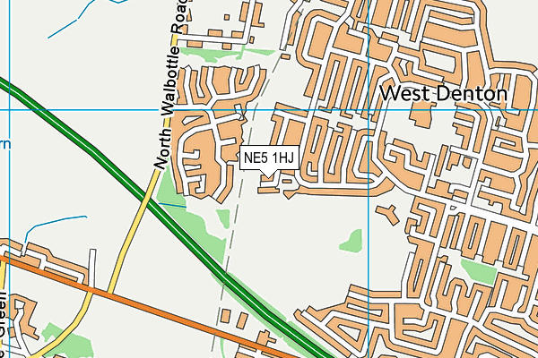 NE5 1HJ map - OS VectorMap District (Ordnance Survey)