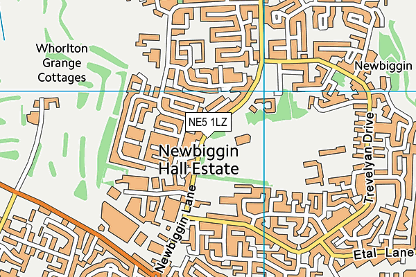 NE5 1LZ map - OS VectorMap District (Ordnance Survey) NE5 1LZ map - OS VectorMap District (Ordnance Survey)