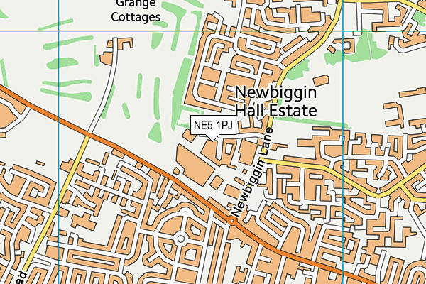 NE5 1PJ map - OS VectorMap District (Ordnance Survey) NE5 1PJ map - OS VectorMap District (Ordnance Survey)