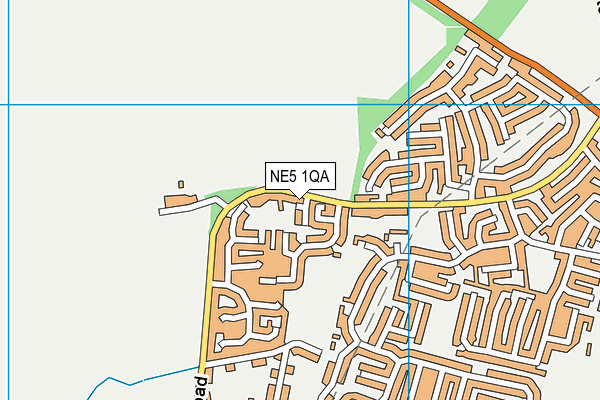 NE5 1QA map - OS VectorMap District (Ordnance Survey) NE5 1QA map - OS VectorMap District (Ordnance Survey)