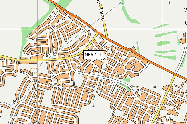 NE5 1TL map - OS VectorMap District (Ordnance Survey) NE5 1TL map - OS VectorMap District (Ordnance Survey)