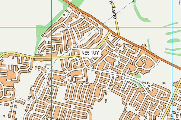 NE5 1UY map - OS VectorMap District (Ordnance Survey) NE5 1UY map - OS VectorMap District (Ordnance Survey)