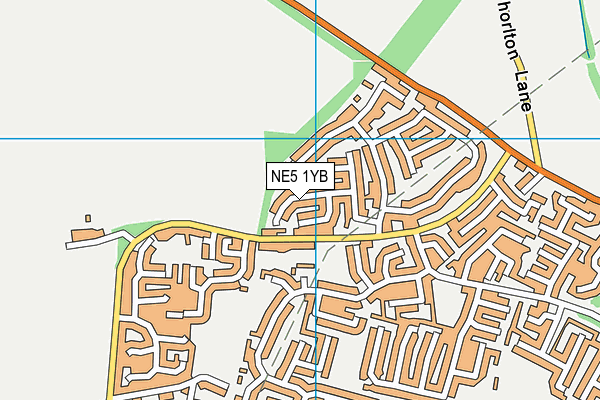 NE5 1YB map - OS VectorMap District (Ordnance Survey) NE5 1YB map - OS VectorMap District (Ordnance Survey)