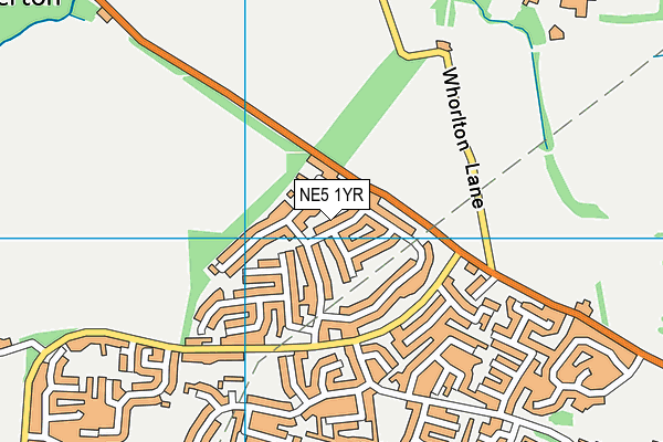 NE5 1YR map - OS VectorMap District (Ordnance Survey) NE5 1YR map - OS VectorMap District (Ordnance Survey)