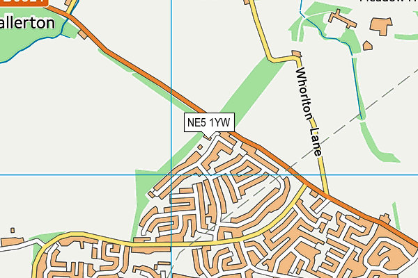 NE5 1YW map - OS VectorMap District (Ordnance Survey) NE5 1YW map - OS VectorMap District (Ordnance Survey)