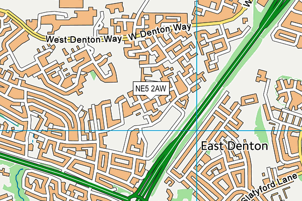 NE5 2AW map - OS VectorMap District (Ordnance Survey) NE5 2AW map - OS VectorMap District (Ordnance Survey)