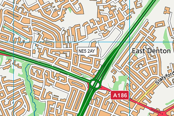 NE5 2AY map - OS VectorMap District (Ordnance Survey) NE5 2AY map - OS VectorMap District (Ordnance Survey)