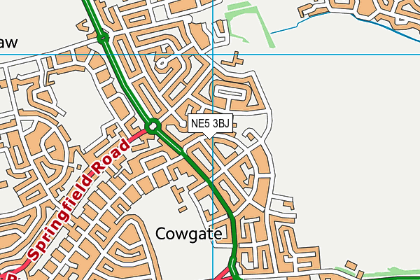 NE5 3BJ map - OS VectorMap District (Ordnance Survey) NE5 3BJ map - OS VectorMap District (Ordnance Survey)
