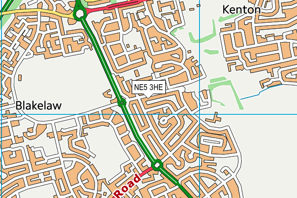 NE5 3HE map - OS VectorMap District (Ordnance Survey) NE5 3HE map - OS VectorMap District (Ordnance Survey)