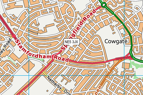 NE5 3JX map - OS VectorMap District (Ordnance Survey) NE5 3JX map - OS VectorMap District (Ordnance Survey)