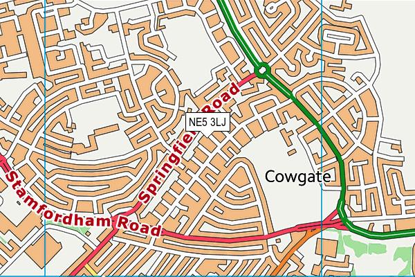 NE5 3LJ map - OS VectorMap District (Ordnance Survey)