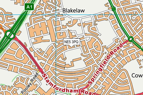 NE5 3PQ map - OS VectorMap District (Ordnance Survey) NE5 3PQ map - OS VectorMap District (Ordnance Survey)