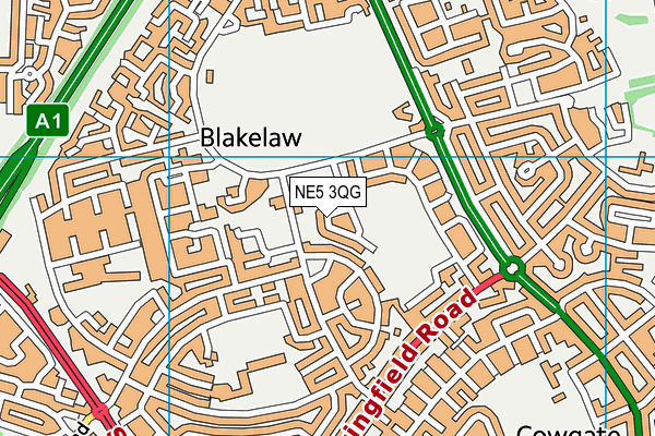 NE5 3QG map - OS VectorMap District (Ordnance Survey)