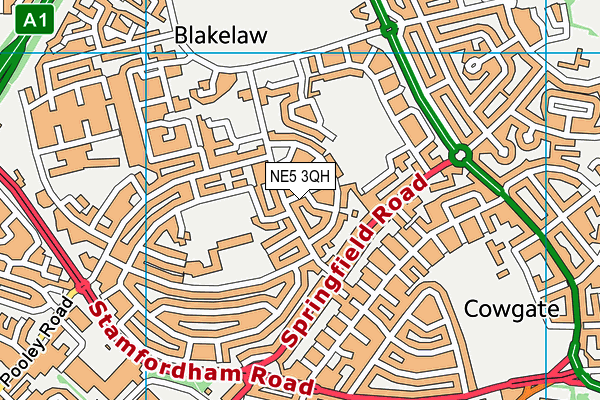 NE5 3QH map - OS VectorMap District (Ordnance Survey) NE5 3QH map - OS VectorMap District (Ordnance Survey)