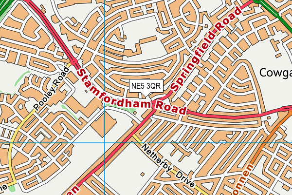 NE5 3QR map - OS VectorMap District (Ordnance Survey)