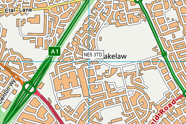 NE5 3TD map - OS VectorMap District (Ordnance Survey) NE5 3TD map - OS VectorMap District (Ordnance Survey)