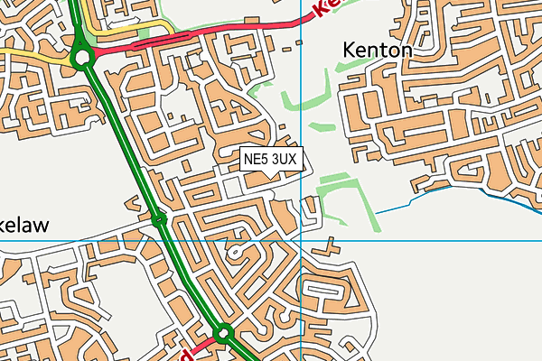 NE5 3UX map - OS VectorMap District (Ordnance Survey)