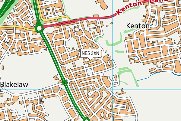 NE5 3XN map - OS VectorMap District (Ordnance Survey) NE5 3XN map - OS VectorMap District (Ordnance Survey)