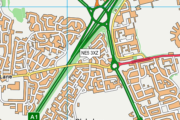 NE5 3XZ map - OS VectorMap District (Ordnance Survey) NE5 3XZ map - OS VectorMap District (Ordnance Survey)