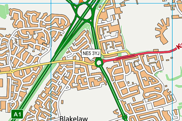 NE5 3YJ map - OS VectorMap District (Ordnance Survey) NE5 3YJ map - OS VectorMap District (Ordnance Survey)