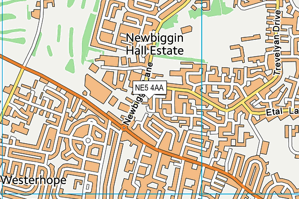NE5 4AA map - OS VectorMap District (Ordnance Survey) NE5 4AA map - OS VectorMap District (Ordnance Survey)
