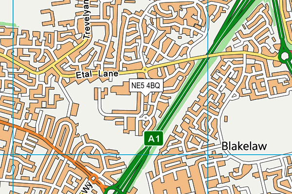 NE5 4BQ map - OS VectorMap District (Ordnance Survey) NE5 4BQ map - OS VectorMap District (Ordnance Survey)