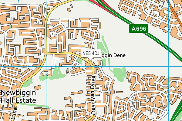 NE5 4DJ map - OS VectorMap District (Ordnance Survey)