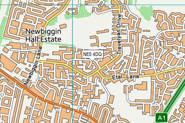 NE5 4DQ map - OS VectorMap District (Ordnance Survey) NE5 4DQ map - OS VectorMap District (Ordnance Survey)
