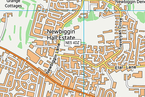 NE5 4DZ map - OS VectorMap District (Ordnance Survey) NE5 4DZ map - OS VectorMap District (Ordnance Survey)