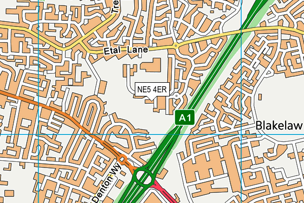 NE5 4ER map - OS VectorMap District (Ordnance Survey) NE5 4ER map - OS VectorMap District (Ordnance Survey)
