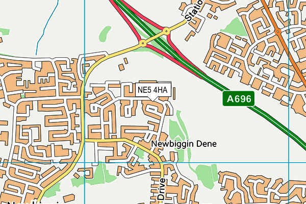 NE5 4HA map - OS VectorMap District (Ordnance Survey)