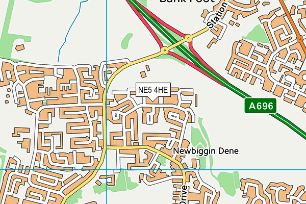 NE5 4HE map - OS VectorMap District (Ordnance Survey) NE5 4HE map - OS VectorMap District (Ordnance Survey)