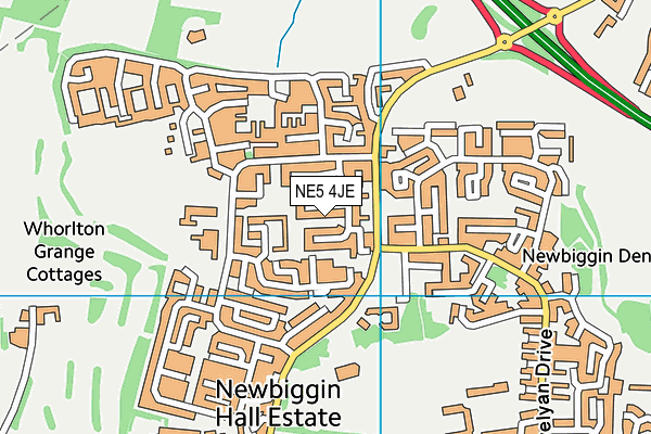 NE5 4JE map - OS VectorMap District (Ordnance Survey) NE5 4JE map - OS VectorMap District (Ordnance Survey)