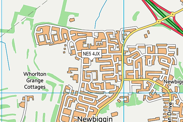 NE5 4JX map - OS VectorMap District (Ordnance Survey) NE5 4JX map - OS VectorMap District (Ordnance Survey)