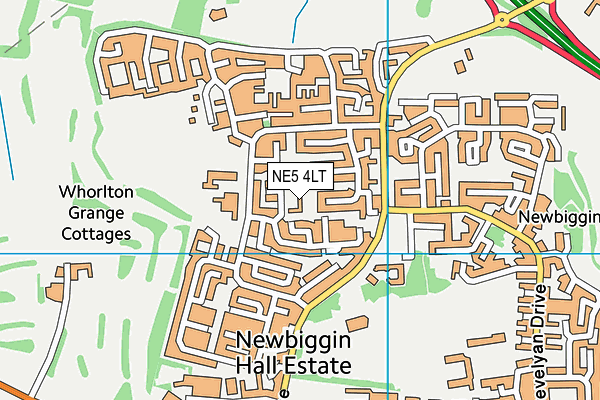 NE5 4LT map - OS VectorMap District (Ordnance Survey) NE5 4LT map - OS VectorMap District (Ordnance Survey)