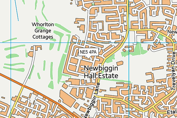 NE5 4PA map - OS VectorMap District (Ordnance Survey) NE5 4PA map - OS VectorMap District (Ordnance Survey)