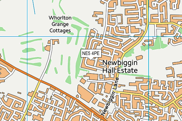 NE5 4PE map - OS VectorMap District (Ordnance Survey) NE5 4PE map - OS VectorMap District (Ordnance Survey)