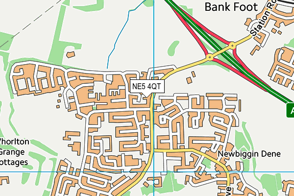 NE5 4QT map - OS VectorMap District (Ordnance Survey) NE5 4QT map - OS VectorMap District (Ordnance Survey)